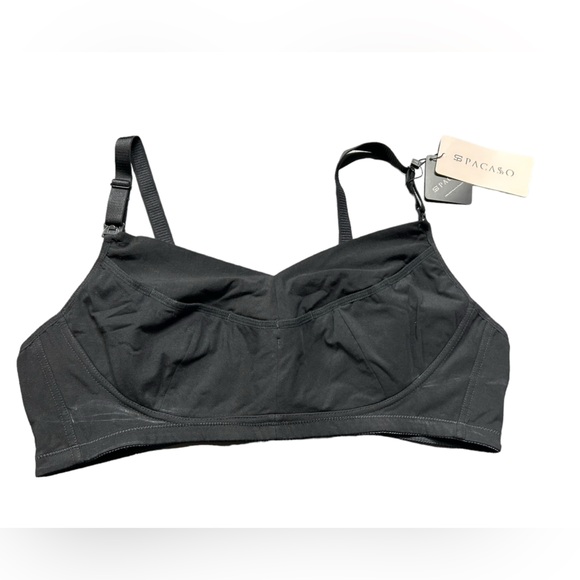 SPACASO womens black hands free nursing maternity plus size XXL wirefree bra NWT - Picture 2 of 10